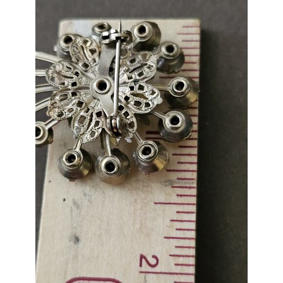 Vtg Starburst Fireworks Aurora Borealis Rhinestones Brooch 1950s-60s Stunning - Picture 6 of 6